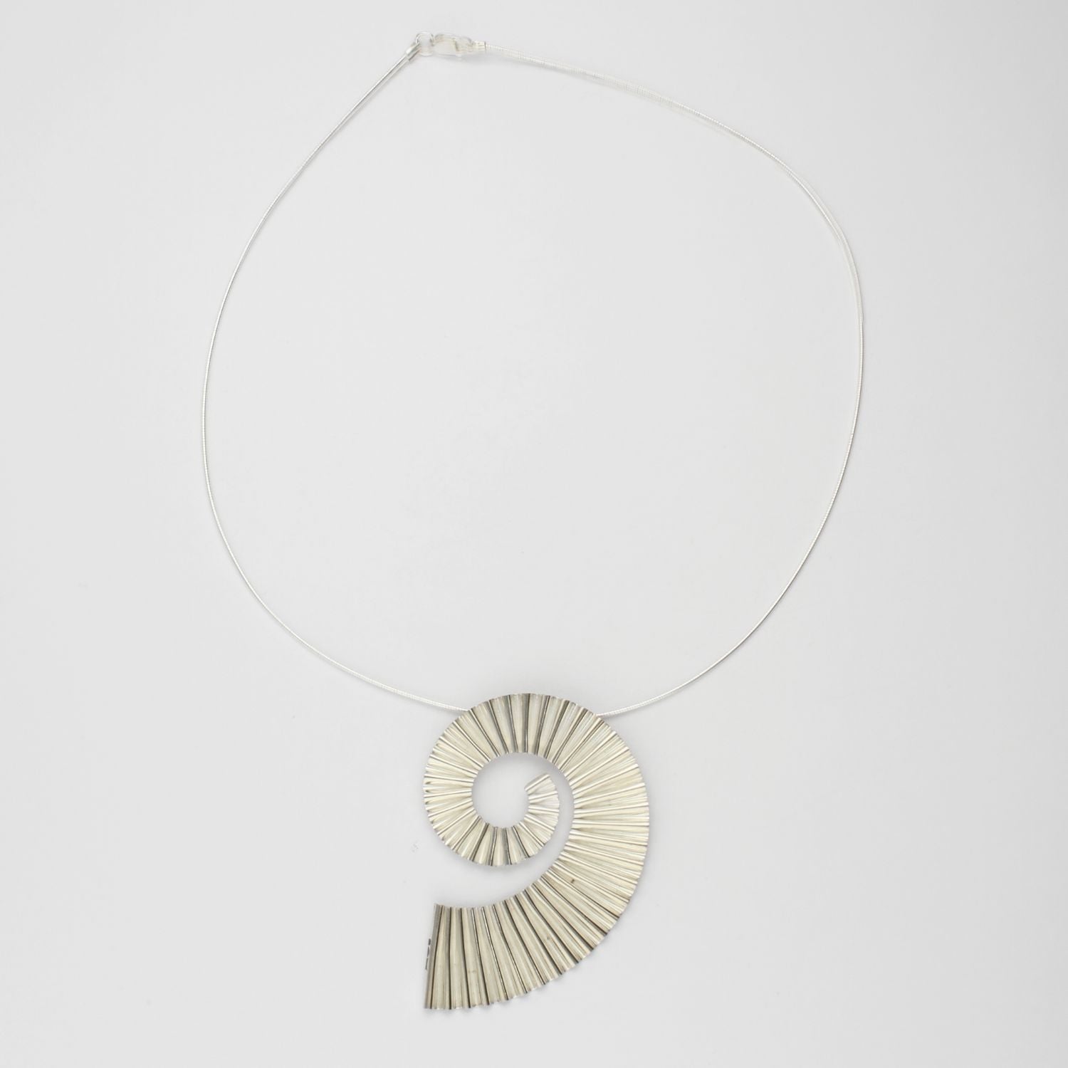 Large ammonite pendant in silver by Suzie Horan