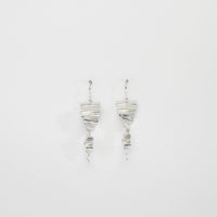 Small ripple silver hook earrings by Suzie Horan