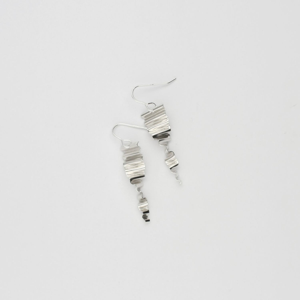 Small ripple silver hook earrings by Suzie Horan
