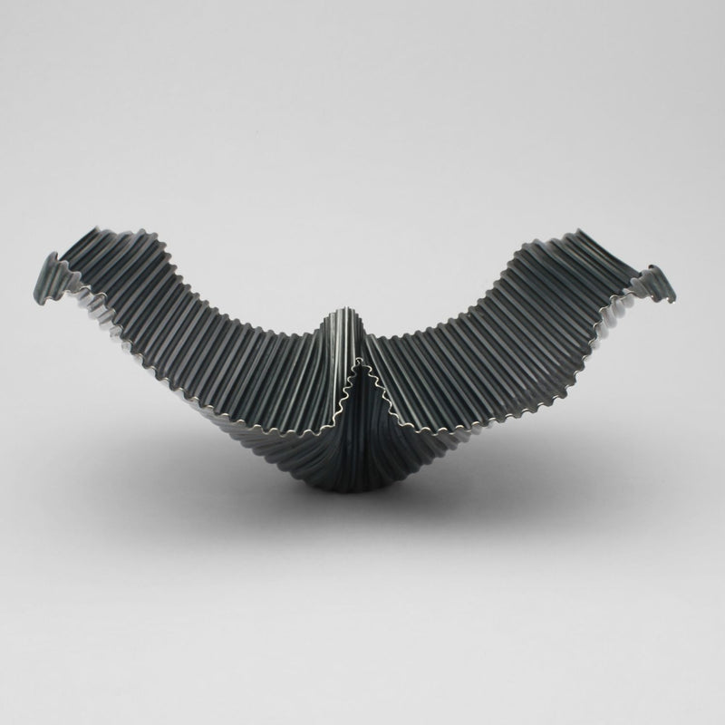Whaletail black silver dish by Suzie Horan