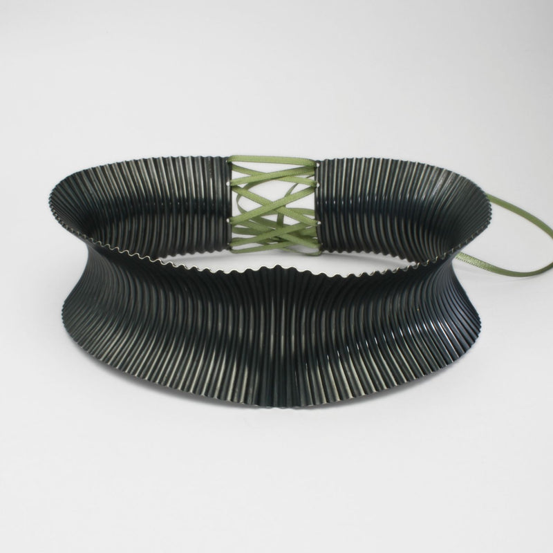 Black silver statement collar by Suzie Horan