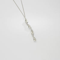 Spring leaf silver long pendant by Yelland & Barker