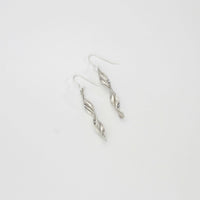 Spring leaf silver medium earrings by Yelland & Barker