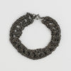 Bracelet - Treble crocheted in black oxidised silver by Sabine Roth