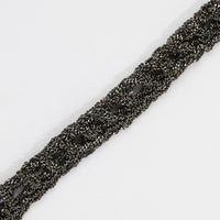 Bracelet - Treble crocheted in black oxidised silver by Sabine Roth