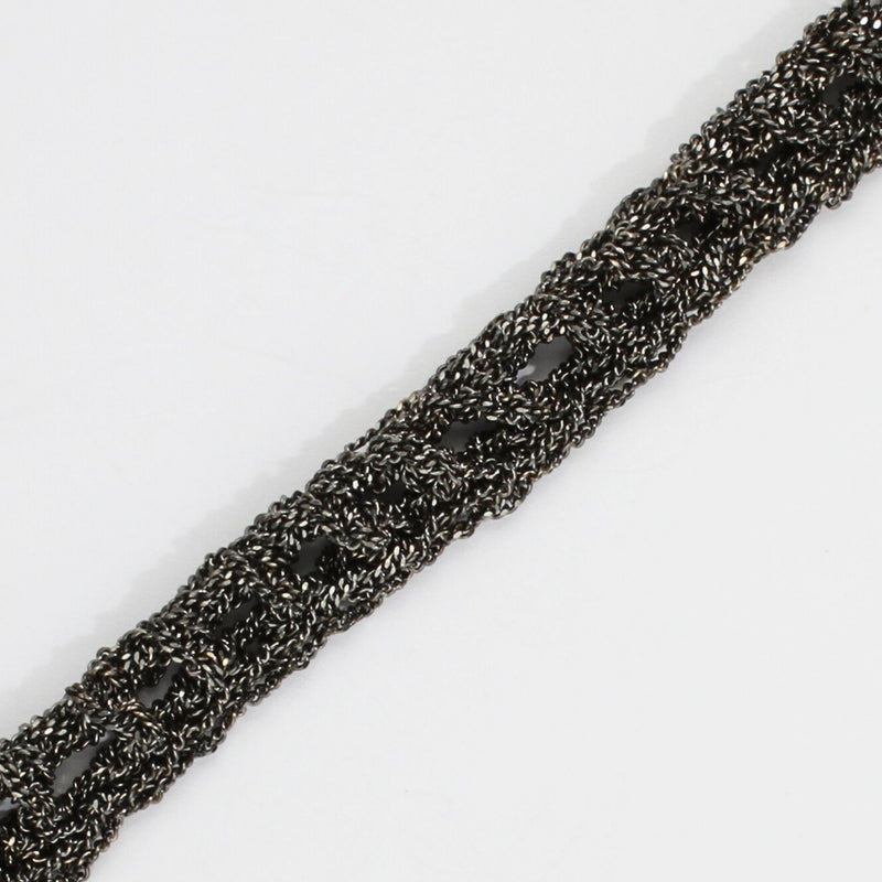 Bracelet - Treble crocheted in black oxidised silver by Sabine Roth