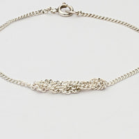 Bracelet - Partially Crocheted in silver by Sabine Roth