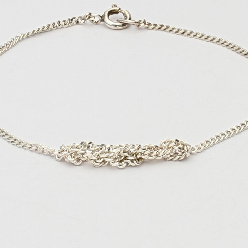 Bracelet - Partially Crocheted in silver by Sabine Roth