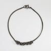 Bracelet - Partially Crocheted in black oxidised silver by Sabine Roth