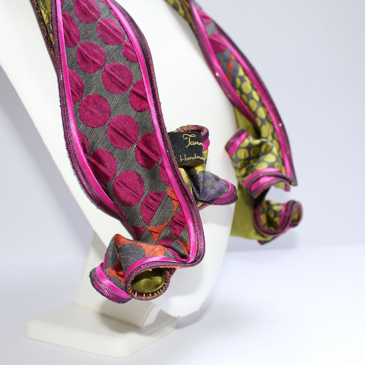 Lotus long fuchsia & lime scarf by Tammy Child