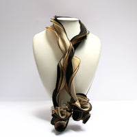 Jasmine long black & gold scarf by Tammy Child