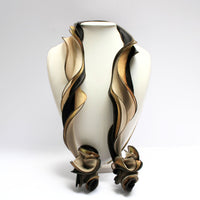 Jasmine long black & gold scarf by Tammy Child
