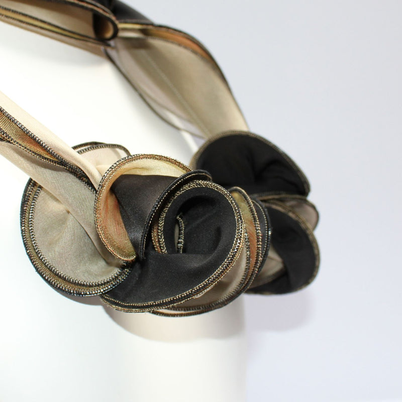 Jasmine long black & gold scarf by Tammy Child