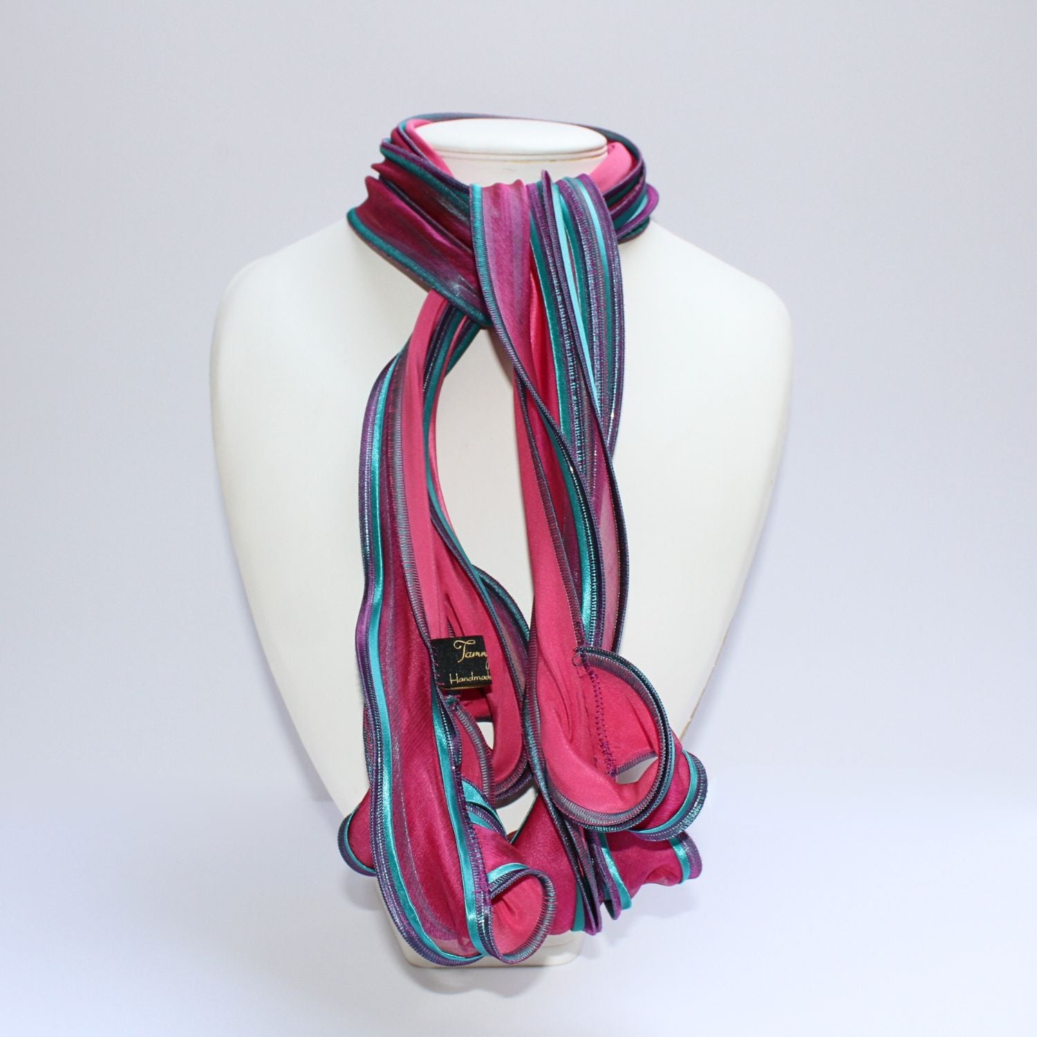 Orchid pink & blue scarf by Tammy child