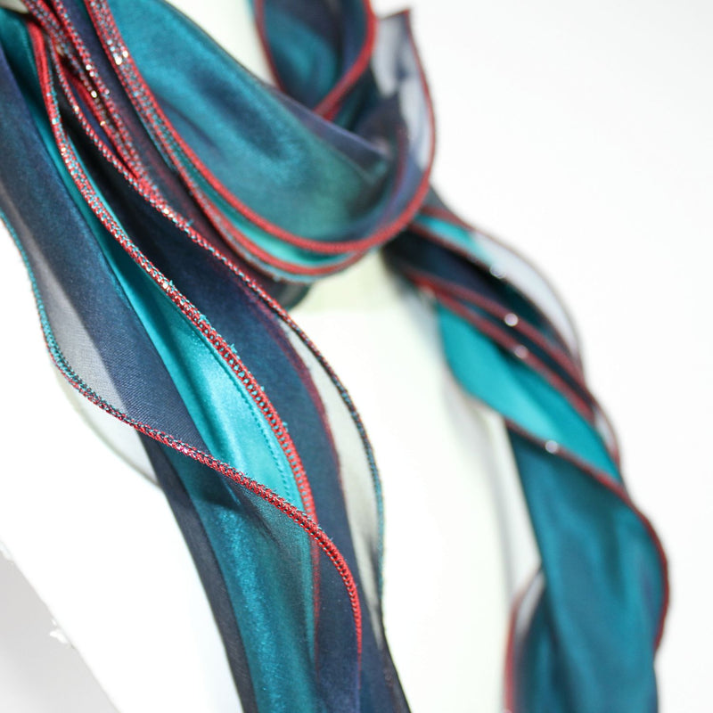 Buttercup blue & red scarf by Tammy Child