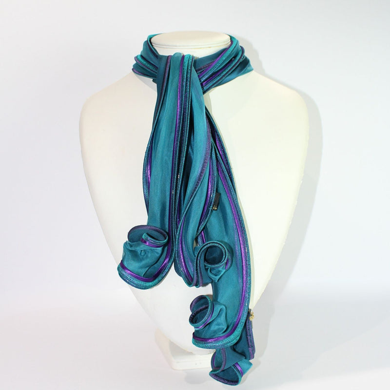 Honeysuckle blue & purple scarf by Tammy Child