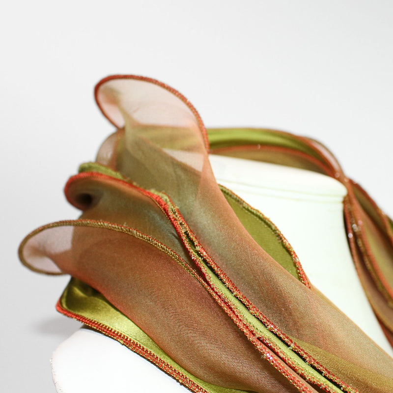 Buttercup green & orange scarf by Tammy Child