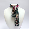 Daisy teal and multi coloured patterned scarf by Tammy Child
