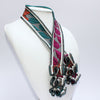 Daisy teal and multi coloured patterned scarf by Tammy Child