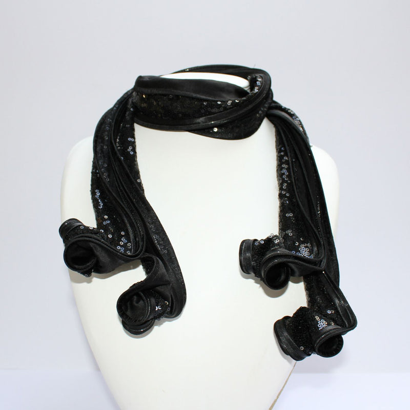 Snowdrop black sequin scarf by Tammy Child