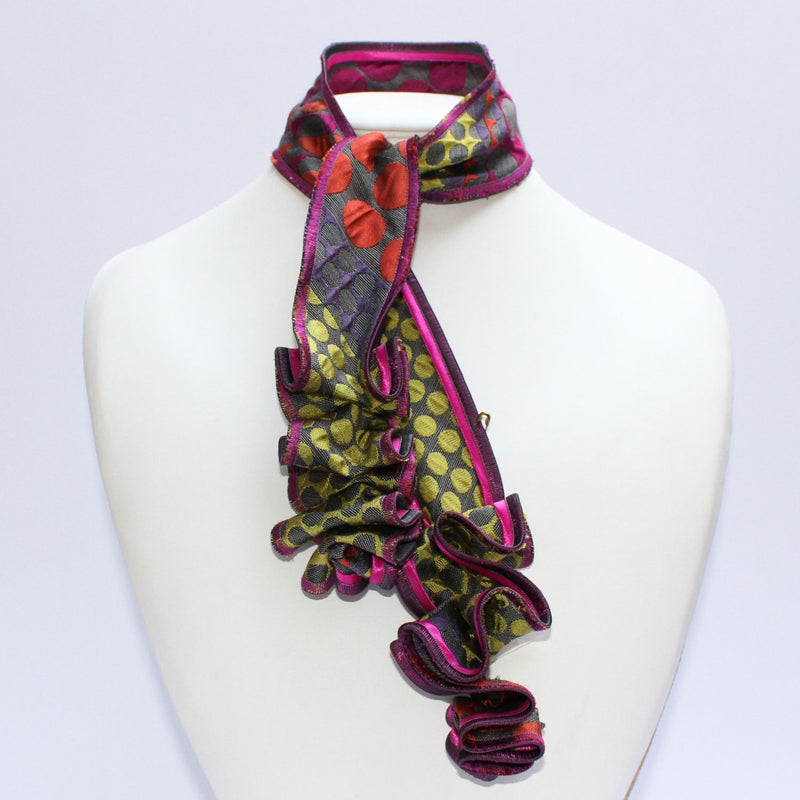 Daisy fuchsia and lime patterned scarf by Tammy Child