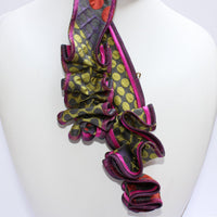 Daisy fuchsia and lime patterned scarf by Tammy Child