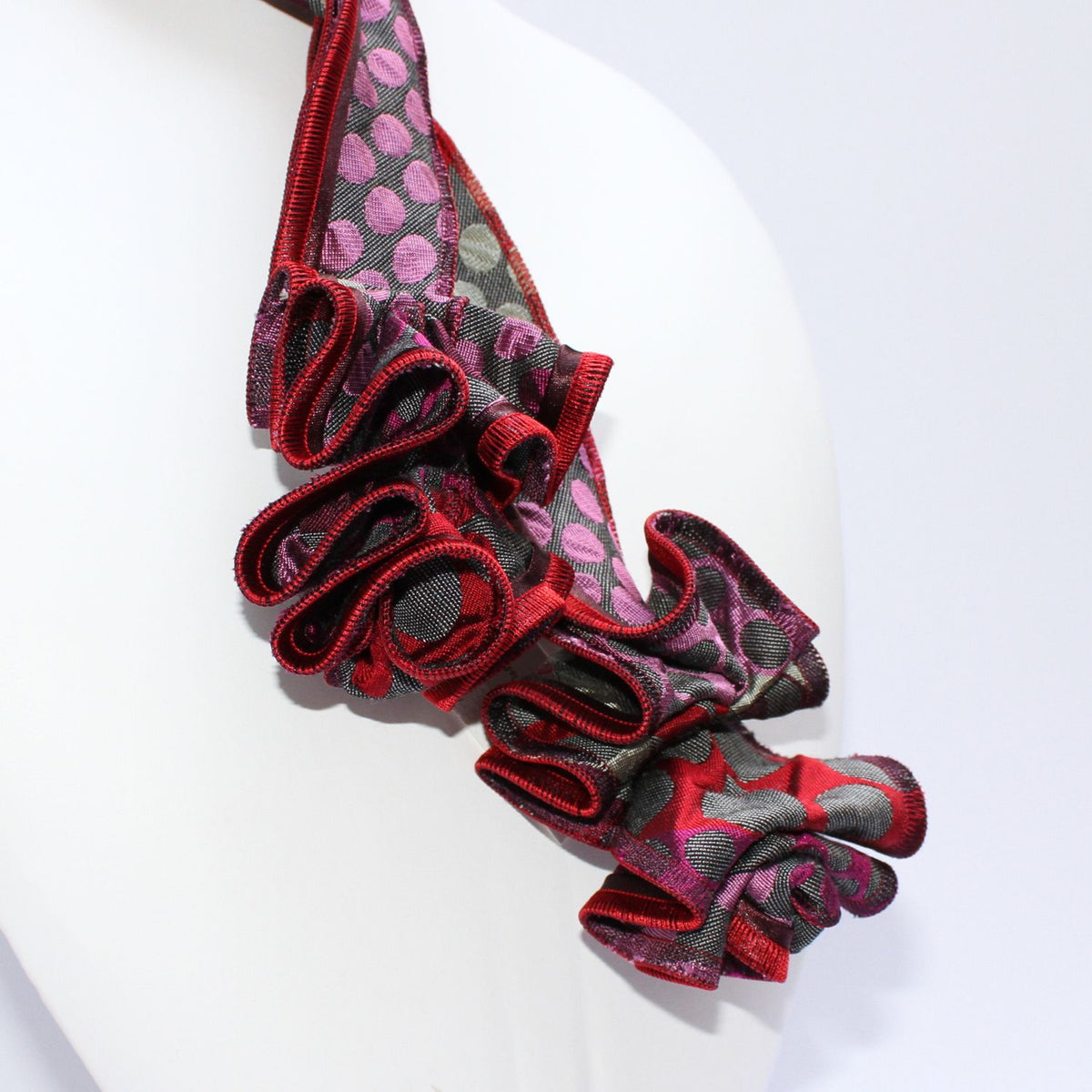 Willow red patterned scarf by Tammy Child