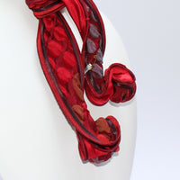 Bluebell red patterned scarf by Tammy Child