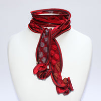 Bluebell red patterned scarf by Tammy Child