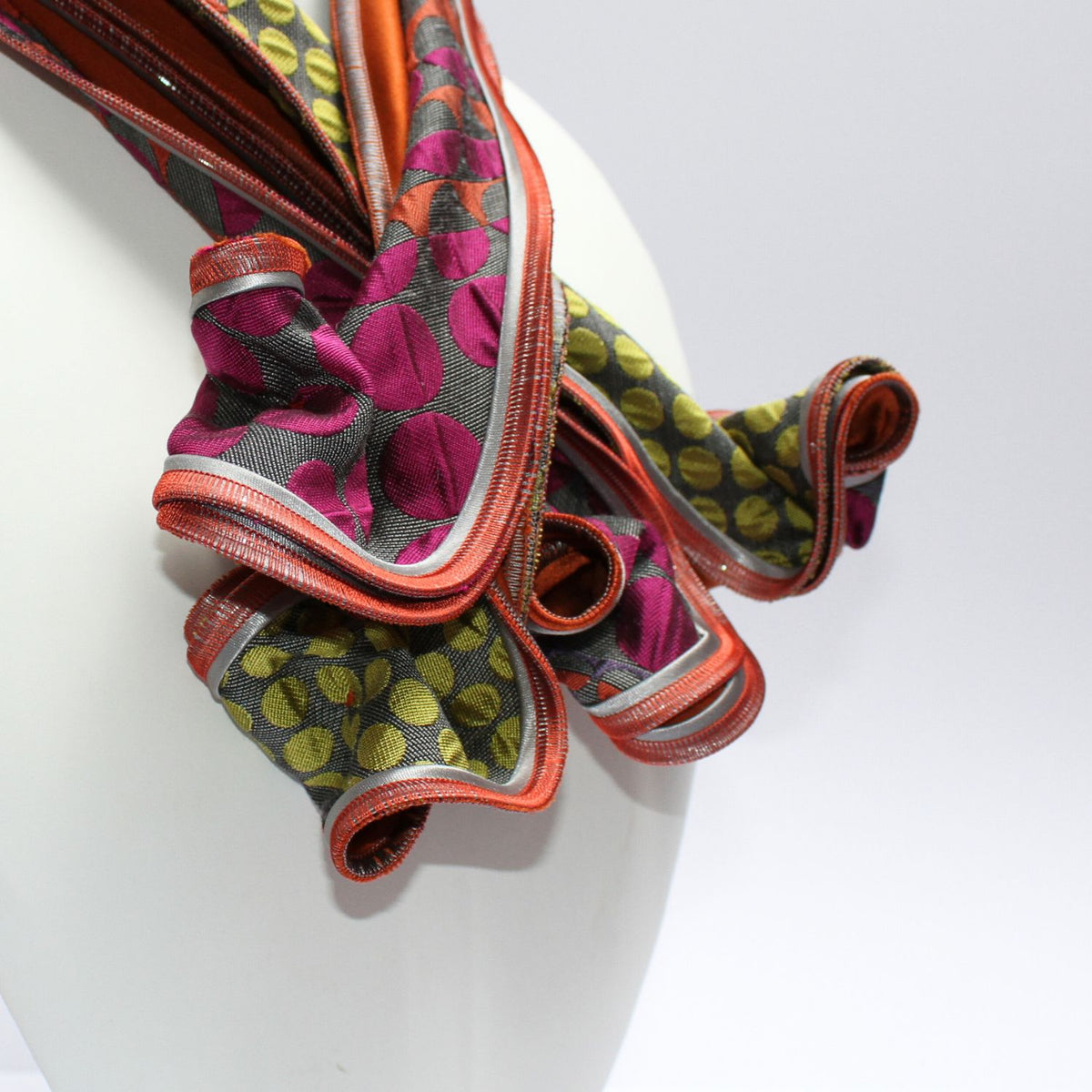 Hosta orange patterned scarf by Tammy Child