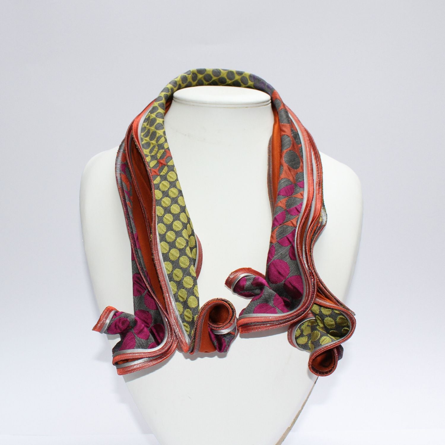 Hosta orange patterned scarf by Tammy Child