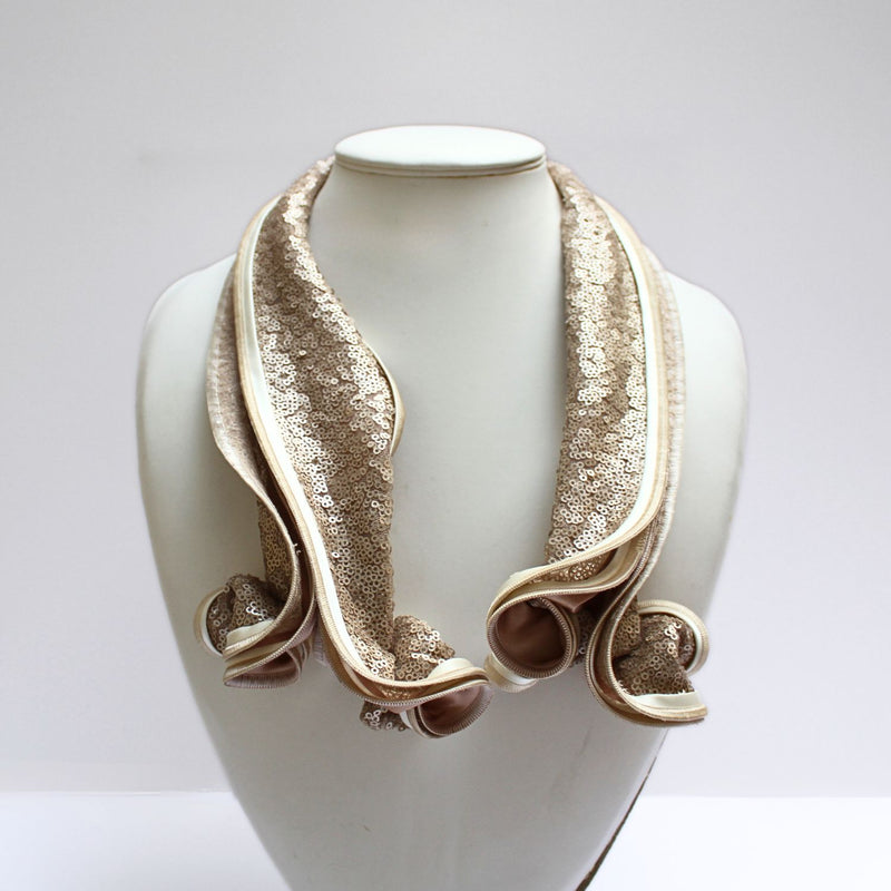 Sweetpea oyster sequin scarf by Tammy Child