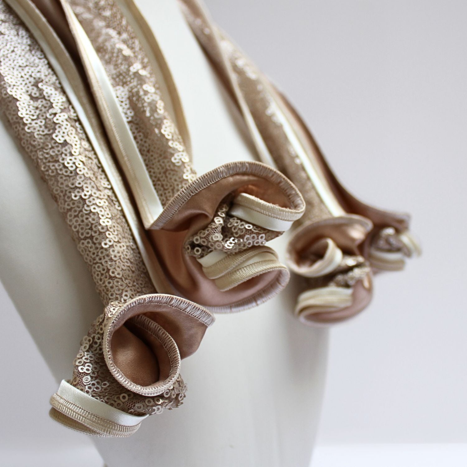 Sweetpea oyster sequin scarf by Tammy Child