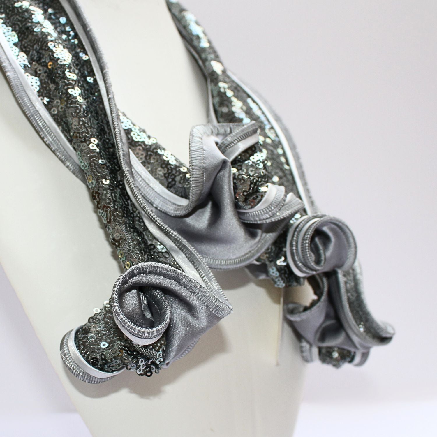 Sweetpea silver sequin scarf by Tammy Child