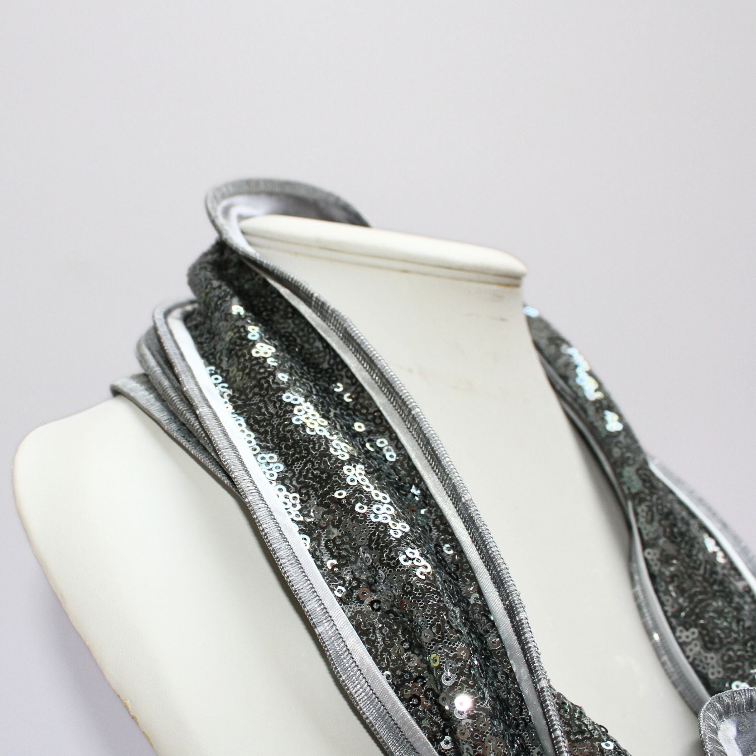Sweetpea silver sequin scarf by Tammy Child