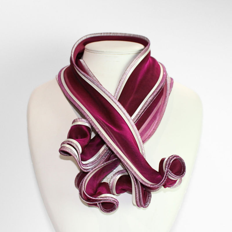 Cornflower fuchsia & ivory scarf by Tammy Child