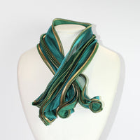 Cornflower green & gold scarf by Tammy Child