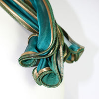 Cornflower green & gold scarf by Tammy Child