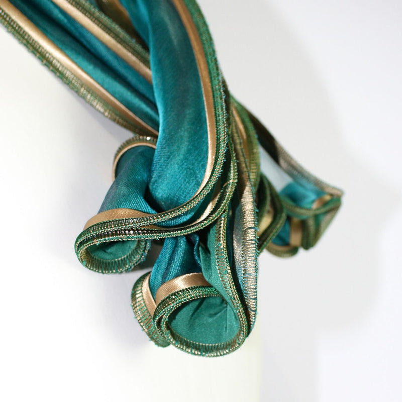 Cornflower green & gold scarf by Tammy Child