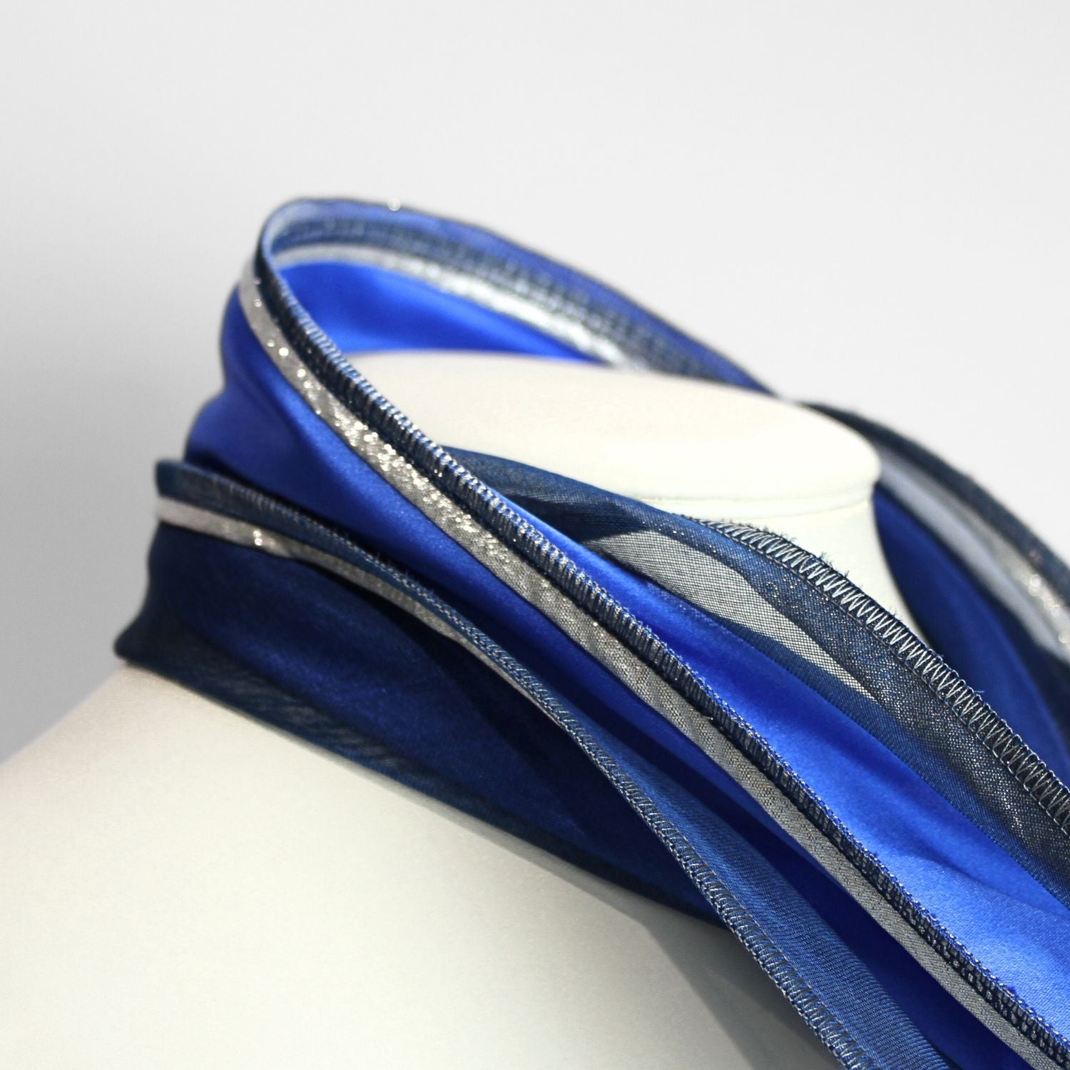 Cornflower blue & silver scarf by Tammy Child