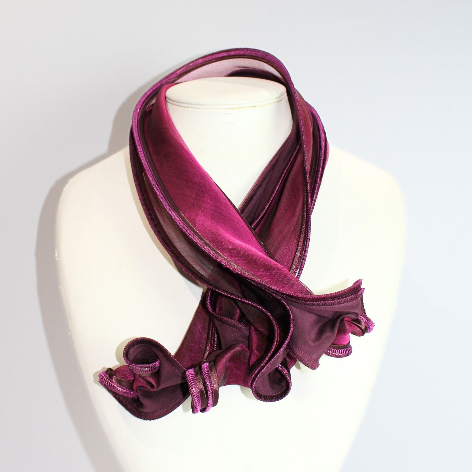 Cornflower fuchsia & plum scarf by Tammy Child