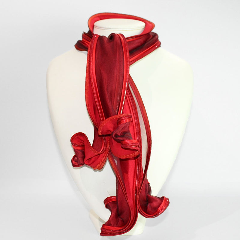 Honeysuckle red scarf by Tammy Child