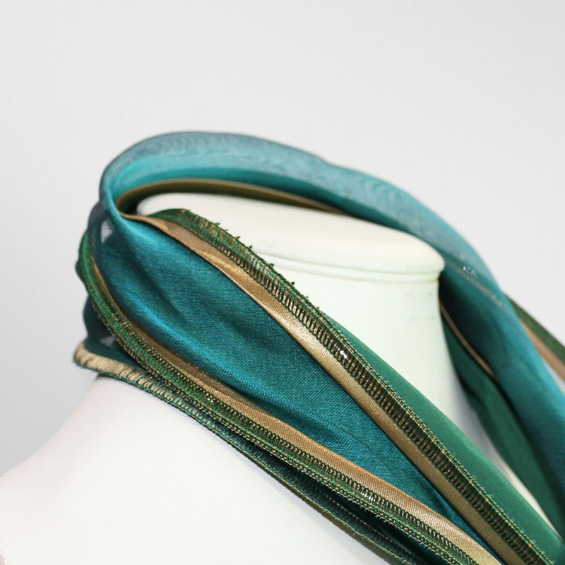 Honeysuckle green & gold scarf by Tammy Child