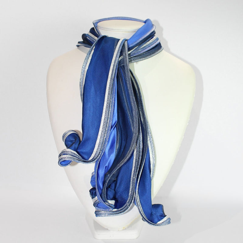 Honeysuckle blue & silver scarf by Tammy Child