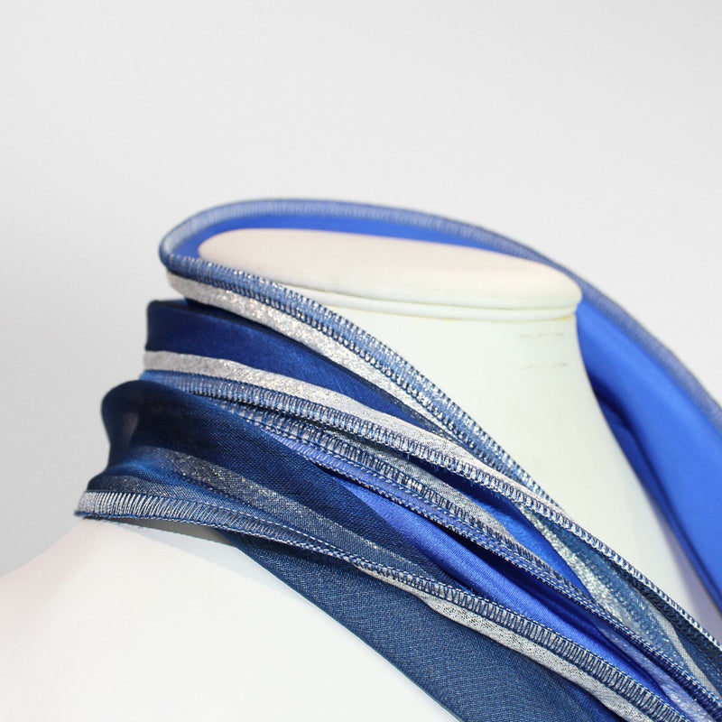 Honeysuckle blue & silver scarf by Tammy Child