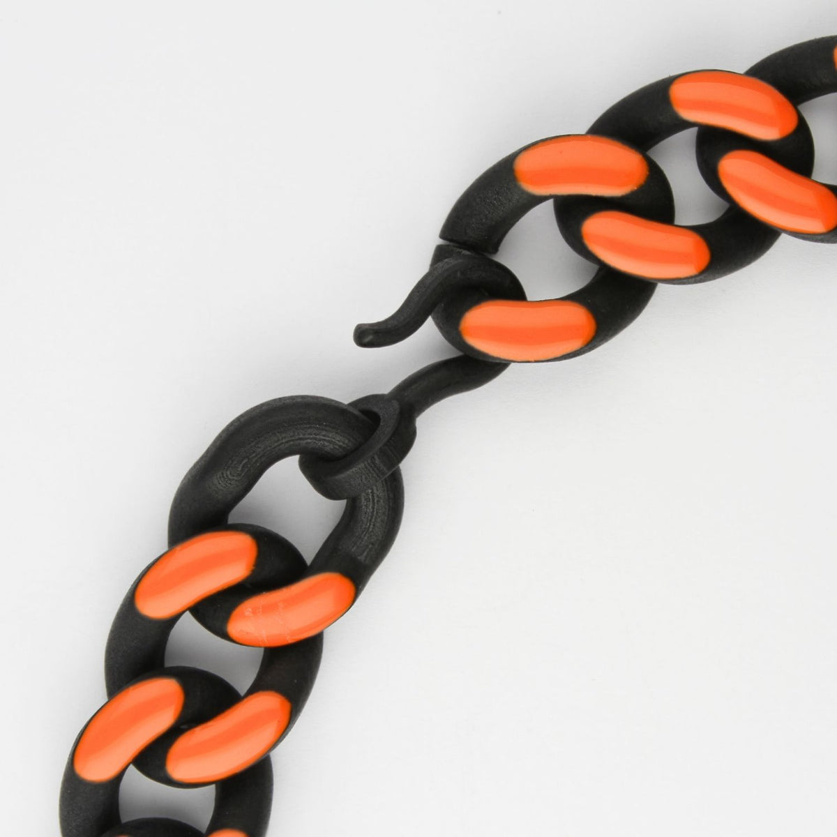 Chunky orange necklace by Timon Tio