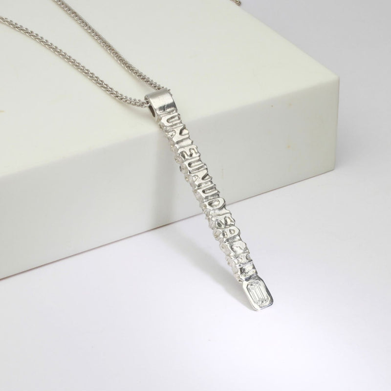 One-of-a-Kind: (No.3) Bespoke Cofio Pendant in Silver with Emerald Cut Diamond