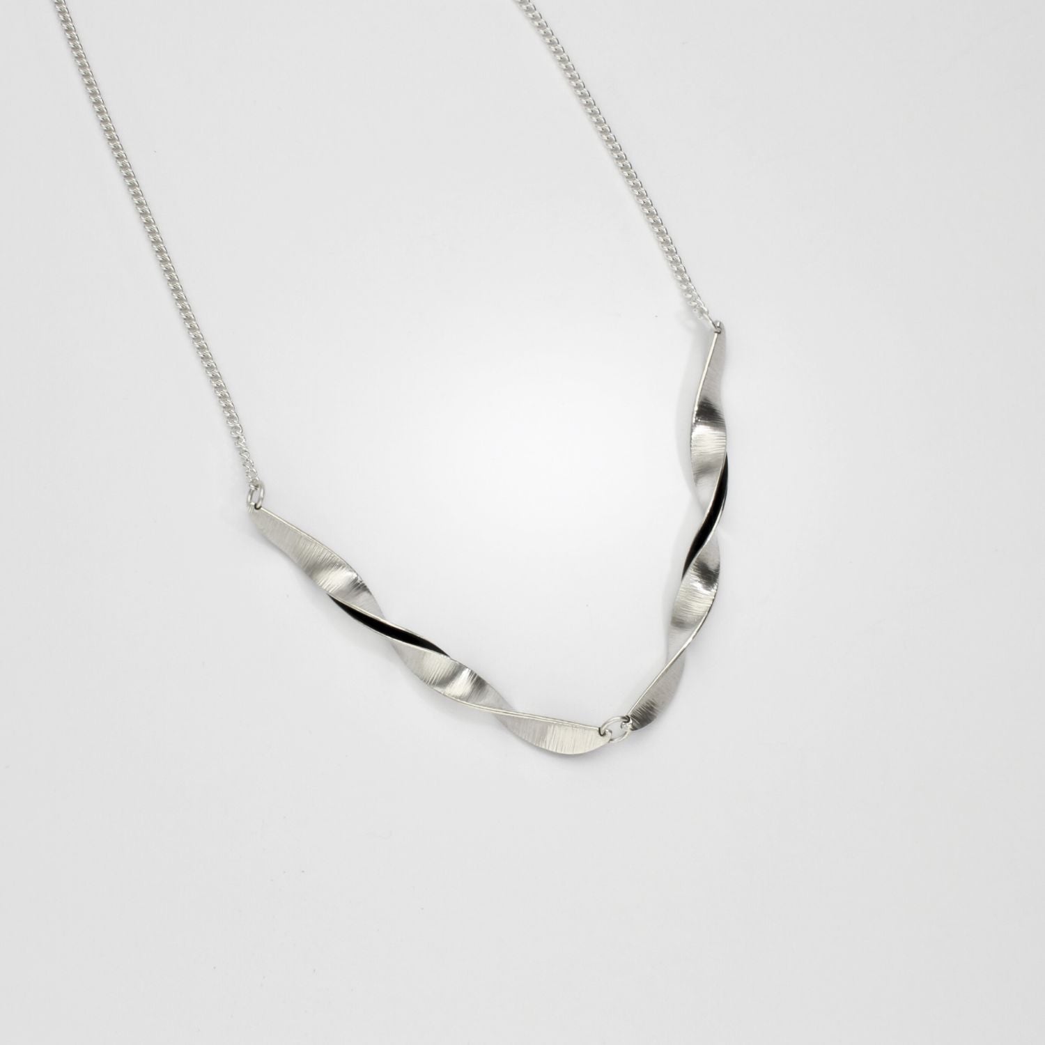 Willow leaf full twist necklace by Yelland and Barker