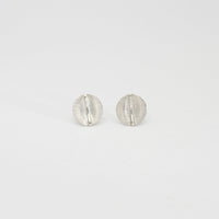 Willow leaf round silver studs by Yelland and Barker