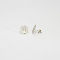 Willow leaf round silver studs by Yelland and Barker